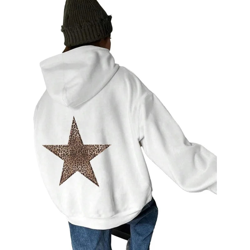 2025 Fashion Trend Printed Hooded Sweatshirt Y2K Versatile Long Sleeve Pullover Top.  S-3X