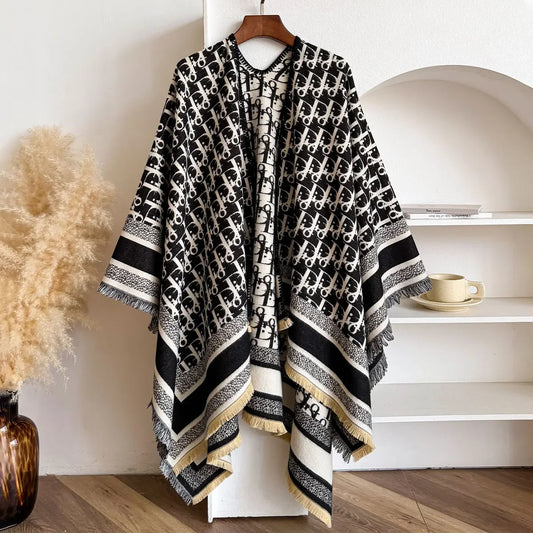 2025 Luxury Kerchief Imitation Cashmere Scarf Women Design Warm Thick Female Shawl