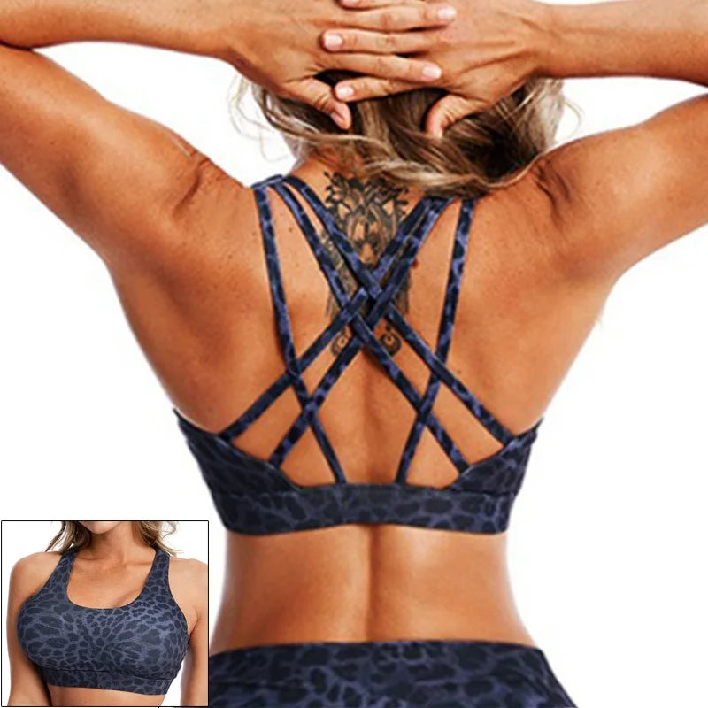 Camouflage Breathable Sports Bra, Fitness Yoga Crop Top