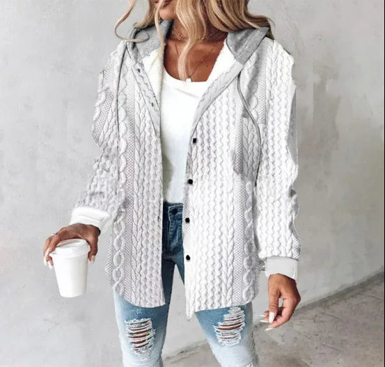 Women's Plaid Style Women's Jacket Hooded Plaid Casual Loose light Jacket.  S-3x