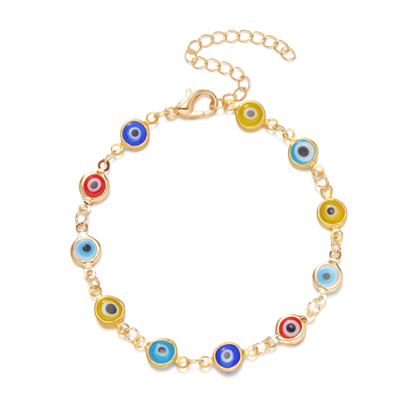 Lucky Turkey Evil Eye Bracelet For Women Adjustable Metal Chain Bangles Good Luck Wealth Jewelry
