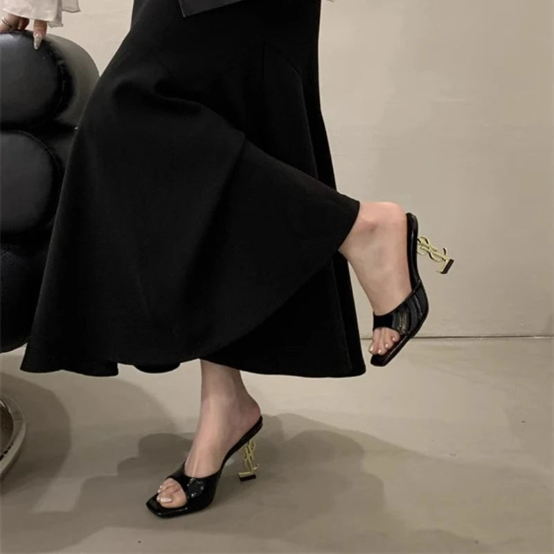 Women's Summer New Luxury Brand Designer Sexy Pointed Toe 6cm High Heels 2025 Elegant Slip on Party Ladies Sandals Zapatos