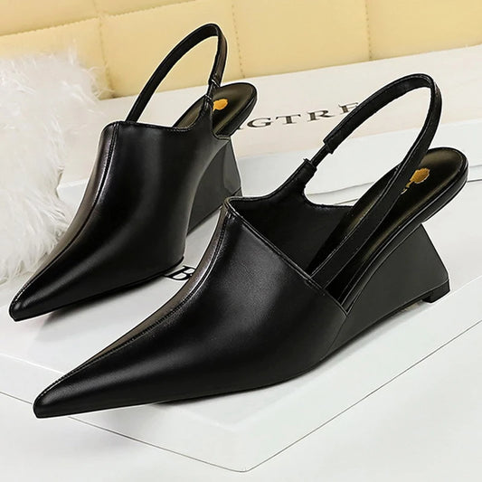 New Designer Pointed Toe Wedge Heel Shoe.