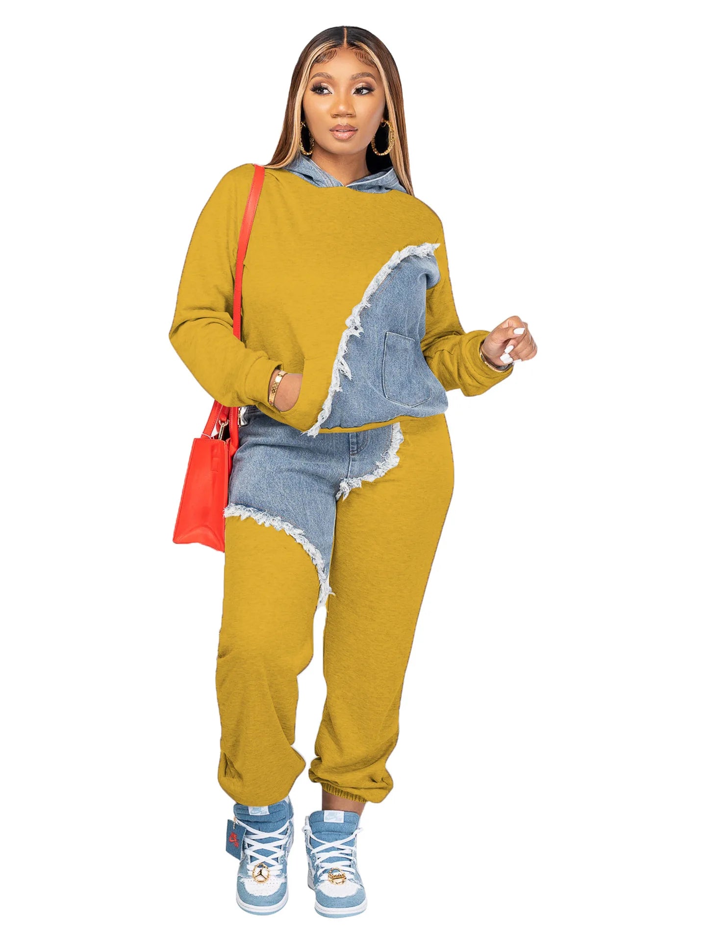 Women's Two Piece Tracksuit Hooded Sweatshirts Pocket Jogger Pants Suit Loose Fit.  Sz: S-3X