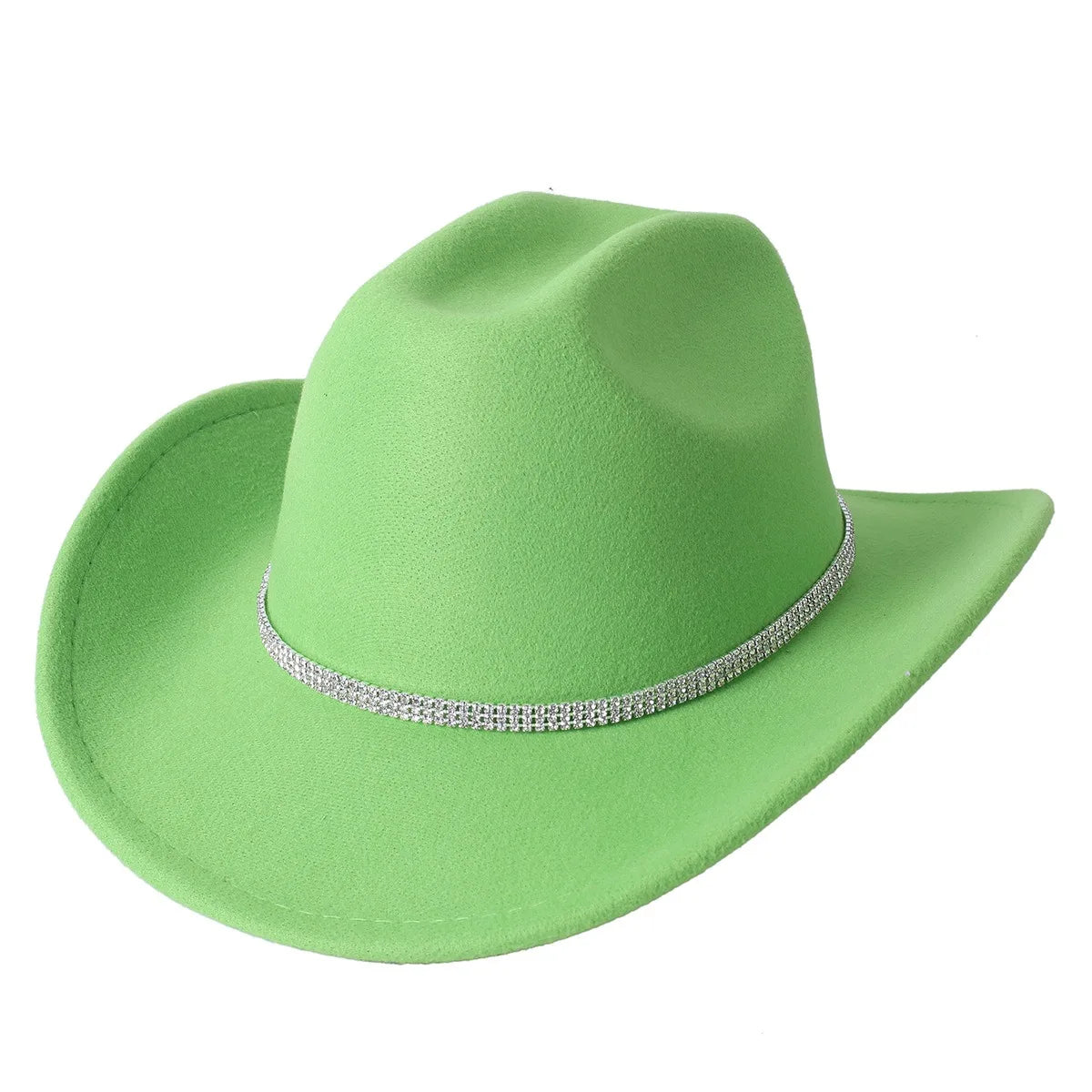 Fashion Rhinestone Cowboy Hat for Women  Shape able Wide Brim - Felt Western Cowgirl Hats