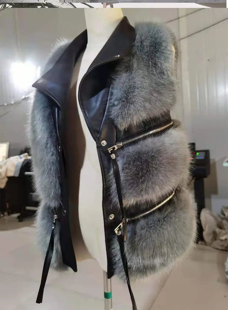 Women's Vest Short Autumn Winter Patchwork Slim Fashion Versatile Vest.  S-XL