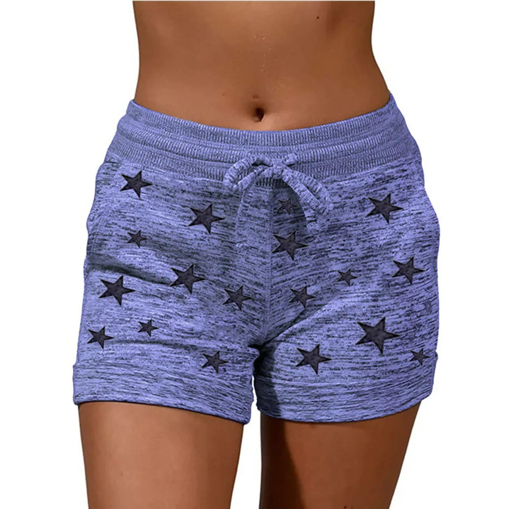 Women Print Quick Dry Sport Shorts With Drawstring.  S-5xL