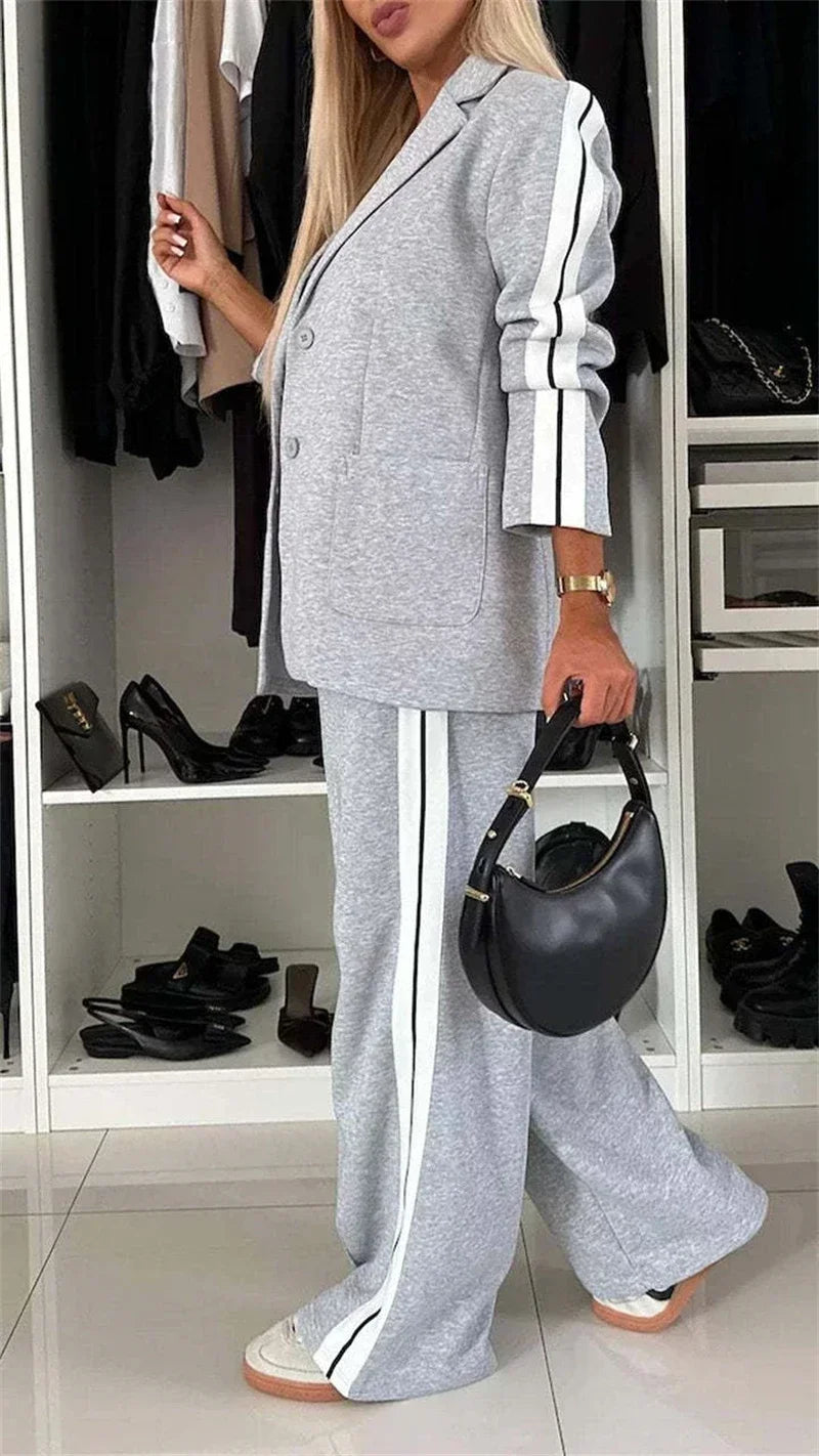 Street wear 2 Piece Set Women Outfit  2025 Women Blazer and Pant Casual Suit.  S-3X