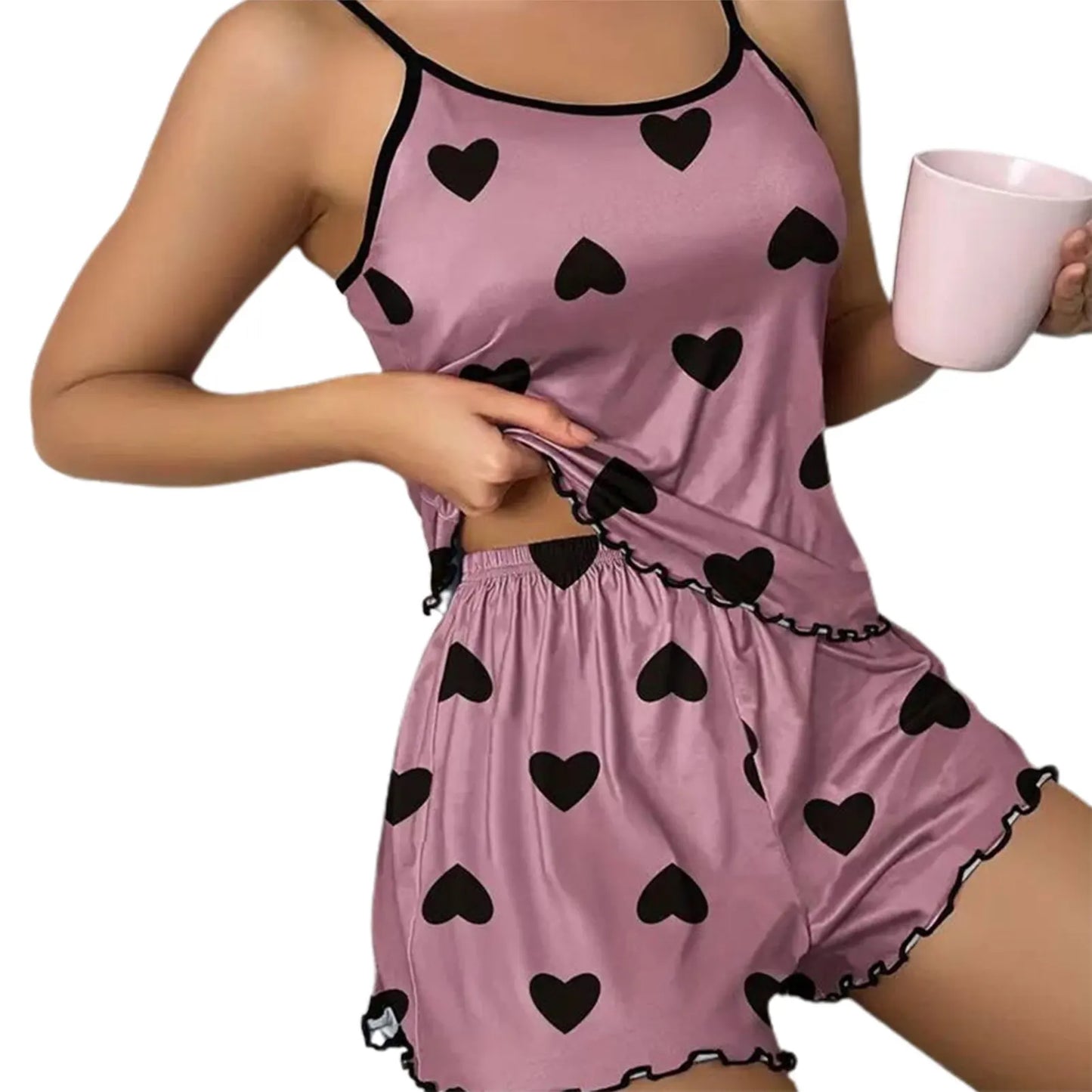 Women Pajamas Set Cute Sexy Soft Cozy Casual Printed Sleepwear With Shorts And Cami For Home lounge/Sleepwear.   S-3XL