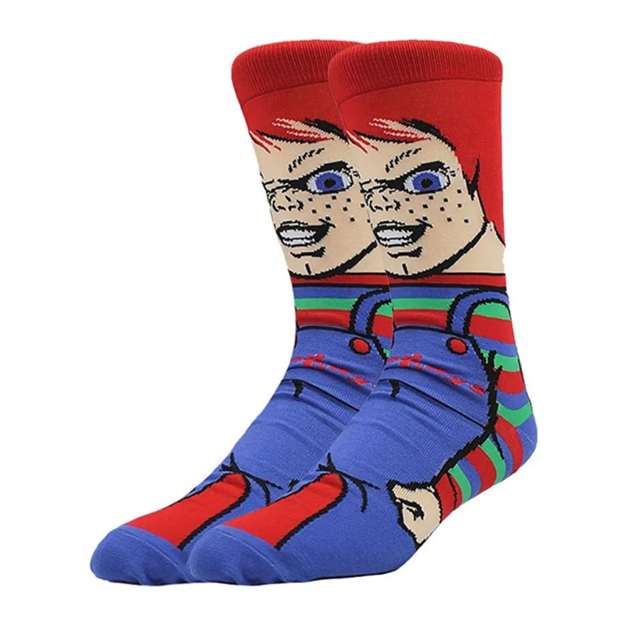 cartoon gamers anime socks men women crew socks Christmas Halloween novelty funny happy crazy street style skate socks