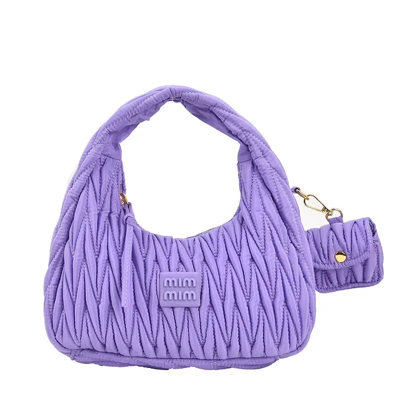 Luxury Designer Handbag  Fashion Cloud Bag Retro Pleated Dumpling Style