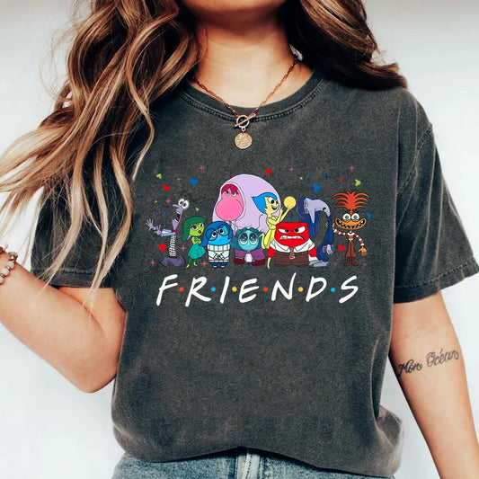 Funny Friends Inspired Anxiety Sadness Anger Graphic Tee Mental Health Shirt Halloween Party Top.  S-3X
