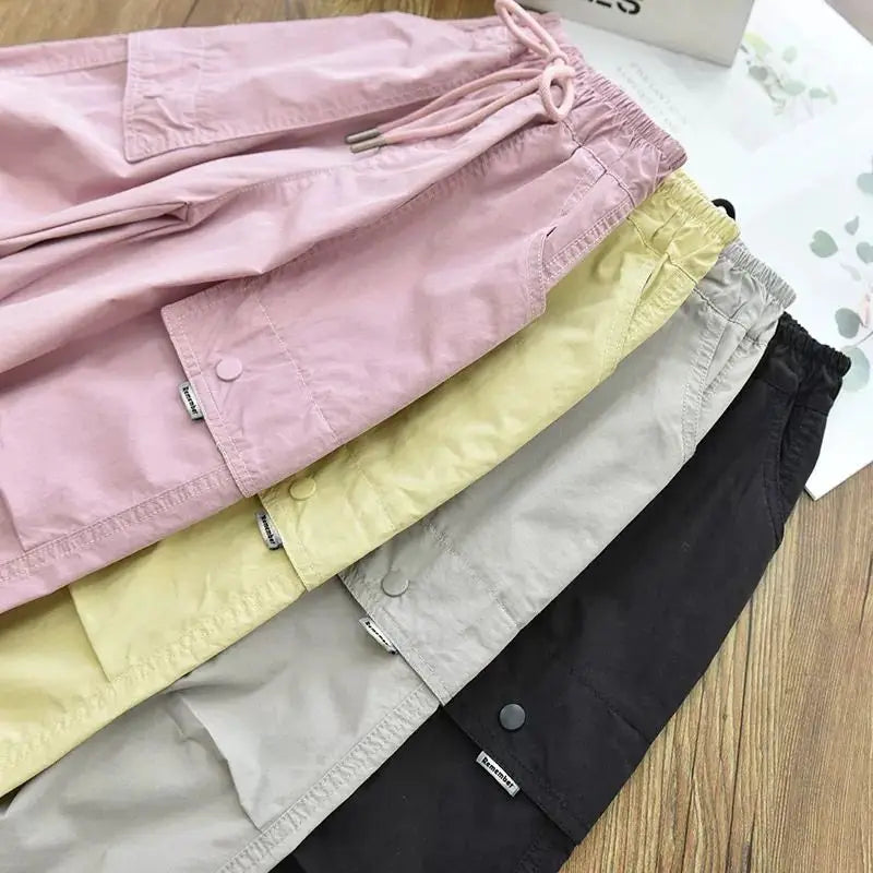 Autumn Clothes Fashionable Kids Cargo Joggers Elastic Ankle Pants Casual Trousers Light Breathable Summer Trendy Outfit