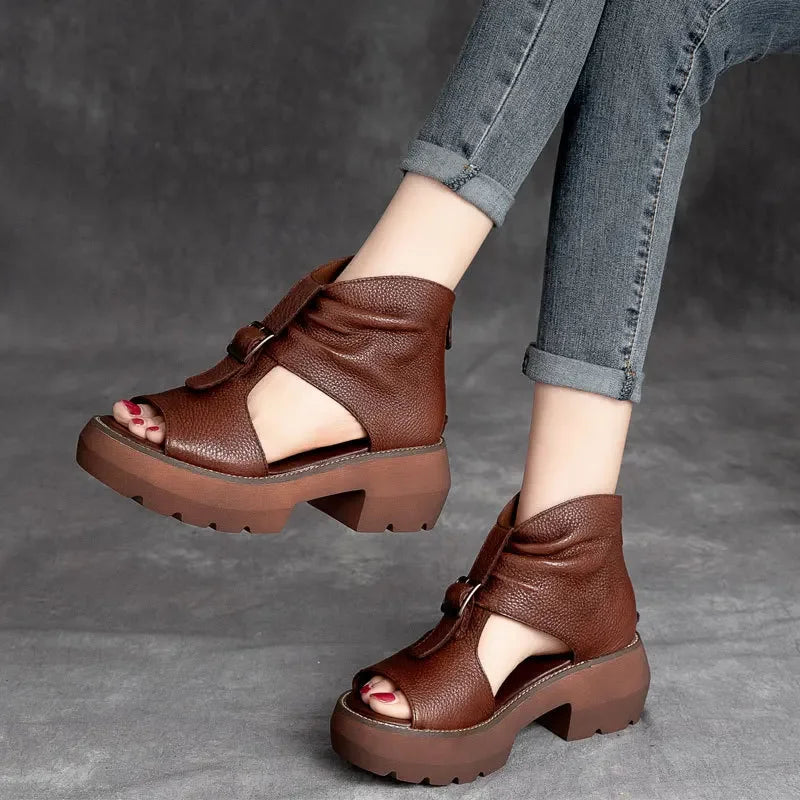 Summer New Roman Style Thick Heel Shoes/ Sandals