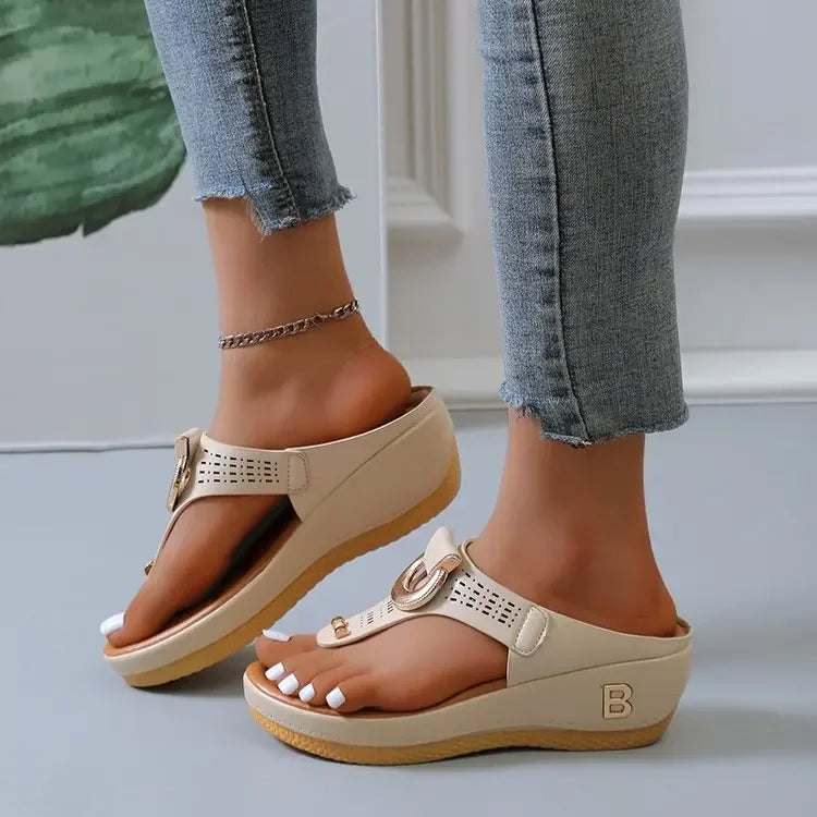 Women New Summer Sandals Open Toe Wedge Comfortable Sandals