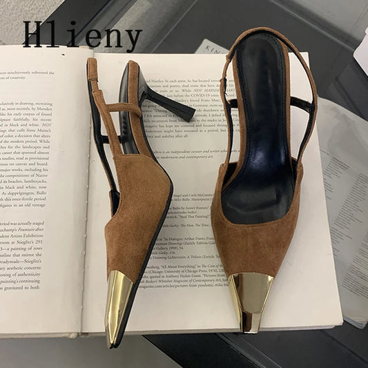 New Spring Back Strap Women's Sexy Pointed Toe Elegant Heel Sandal