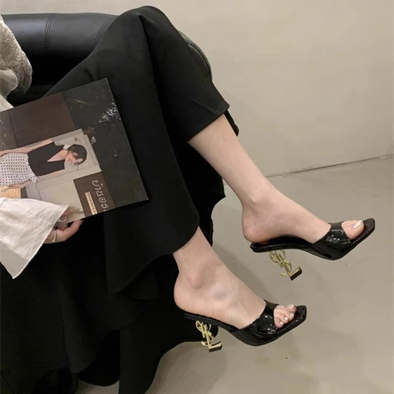 Women's Summer New Luxury Brand Designer Sexy Pointed Toe 6cm High Heels 2025 Elegant Slip on Party Ladies Sandals Zapatos