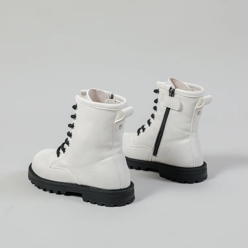 Kids Fashion Boots Children Ankle Boots Baby Girls White Brand Shoes Boys Riding Boots Toddler Soft Casual Platform Autumn New