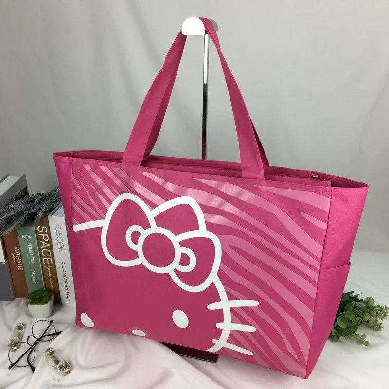 Kawaii Hello Kitty Sanrio Canvas Bag Cute Anime Large Capacity Shopping/Travel Bag