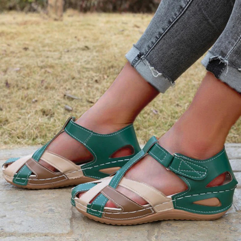 Summer Shoe/Sandal Wedge Partially Open Toe Comfortable Sandal.