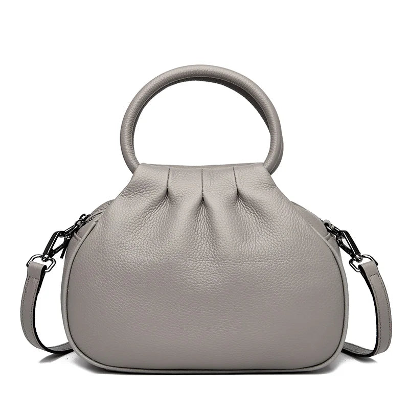 Designer Genuine Leather Handbag Women Fashion Shoulder Messenger Luxury Soft Cowhide Tote