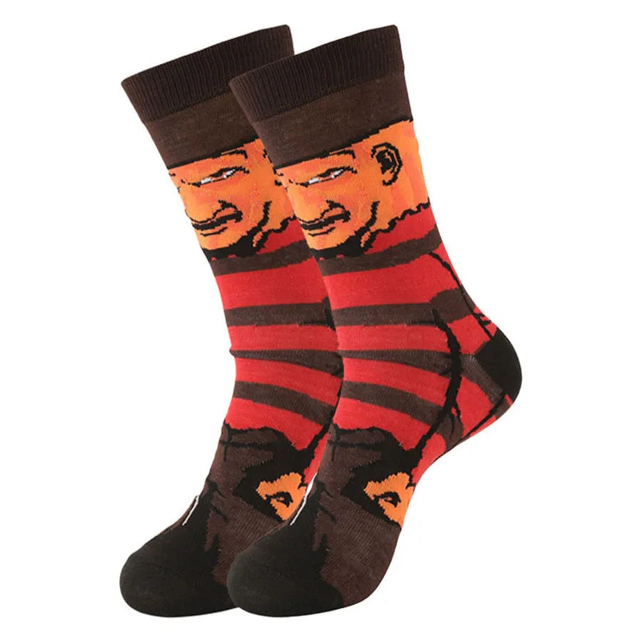 cartoon gamers anime socks men women crew socks Christmas Halloween novelty funny happy crazy street style skate socks