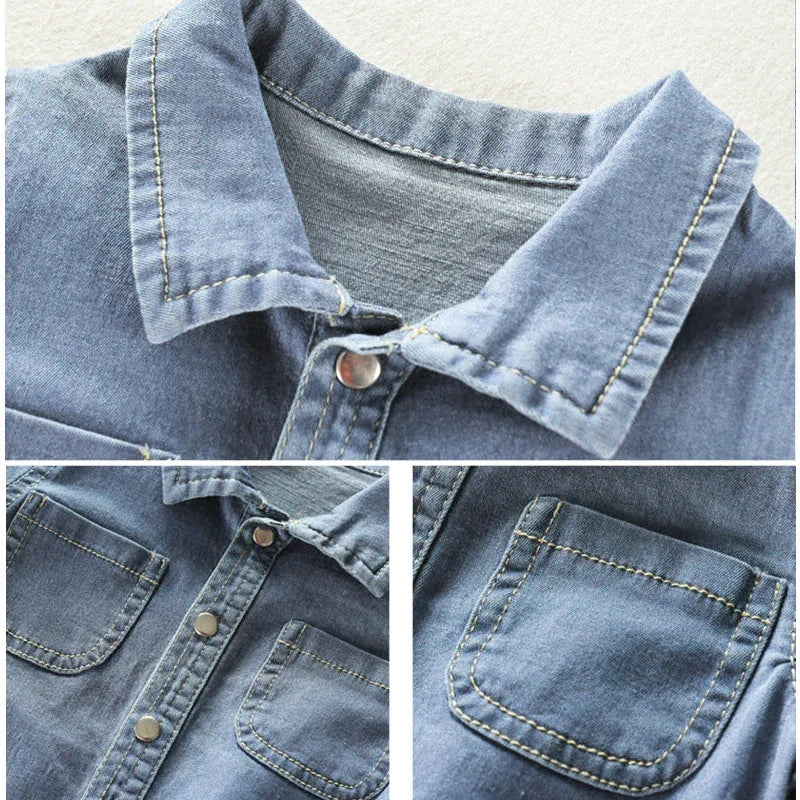 DIIMUU Baby Children Boys Clothing Toddler Overalls Denim Pants Fashion Kids Casual Jumpsuits Long Sleeve Trousers