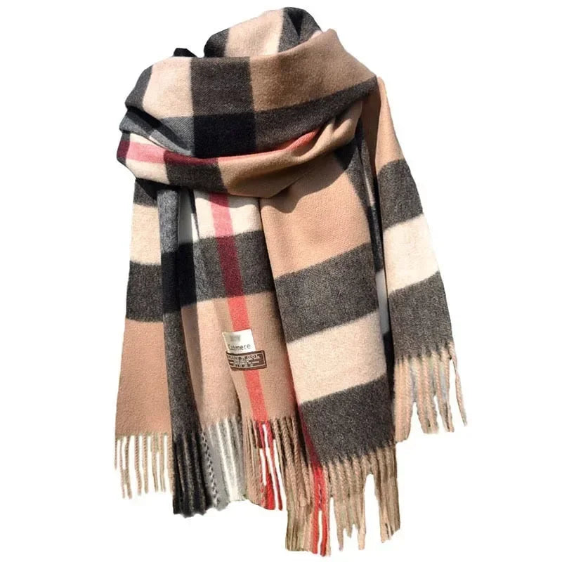 Women's Classic Lattice Pashmina Scarf - Soft Cashmere Winter Shawl