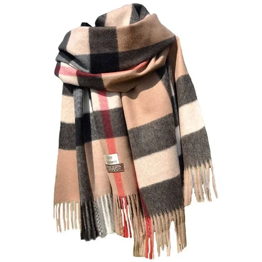 Women's Classic Lattice Pashmina Scarf - Soft Cashmere Winter Shawl
