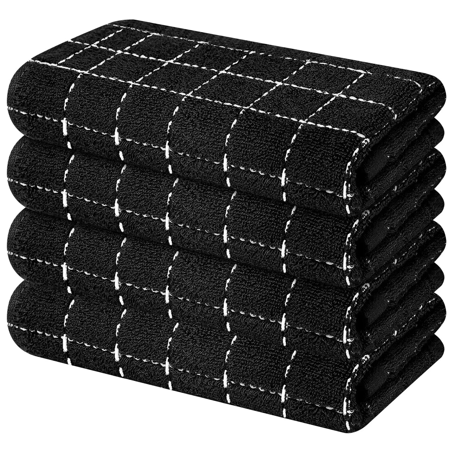 Homaxy 4Pcs New Cotton Dish Towels 100% Ultra Soft And Absorbent Kitchen Towels Soft Household Cleaning Tools Kitchen Wash Cloth
