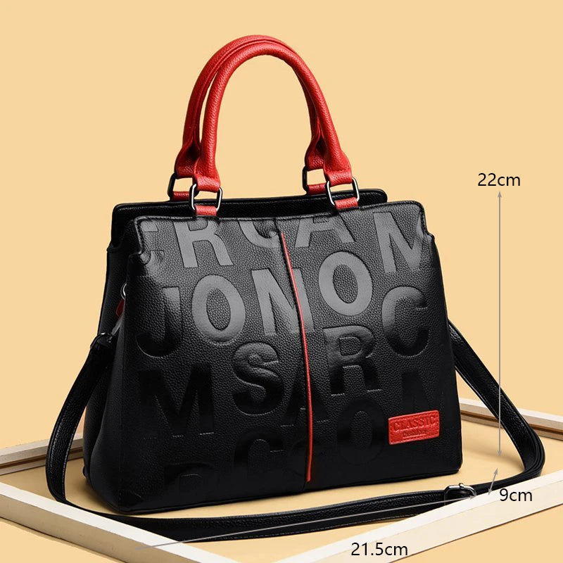 PU Leather Casual Cross-body Bag for Women Luxury Designer Tote Handbag Large Capacity Shoulder Bag
