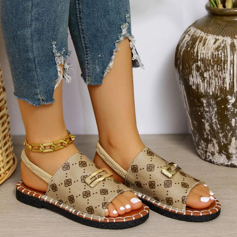 Casual Luxury Summer Sandals New Fashion Outdoor Flat Open Toe.