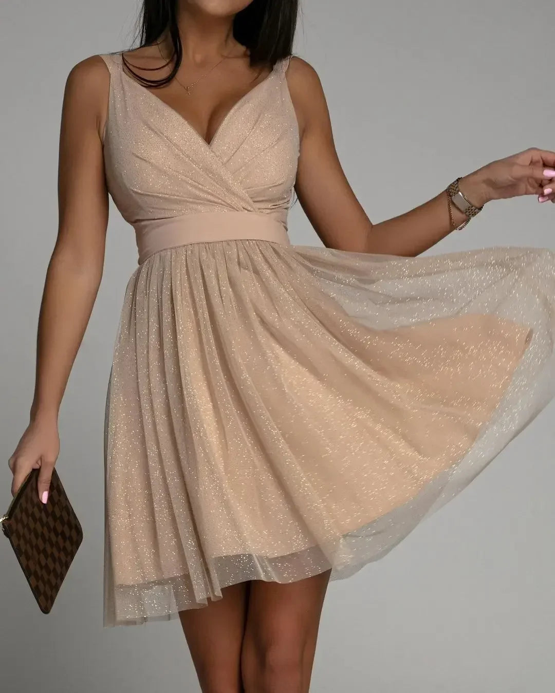 Beautiful Dress Women Sexy Mesh Hanging Neck Fairy Backless Mini Dress for Women.  S-XL