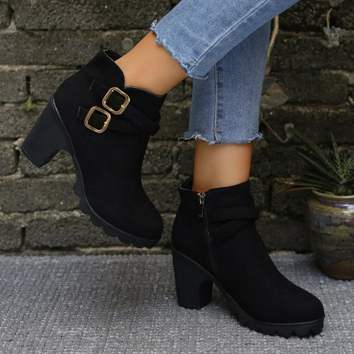 Women High Heels Boots 2024 Winter New Sexy Fashion Platform Boots Outdoor Comfortable Shoes for Women Ankle Boots for Women