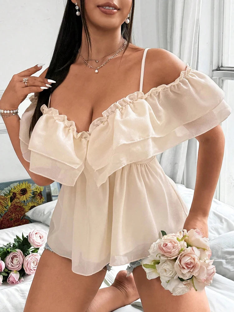 Plus Size 2025 New Women's Sexy Slim Blouse