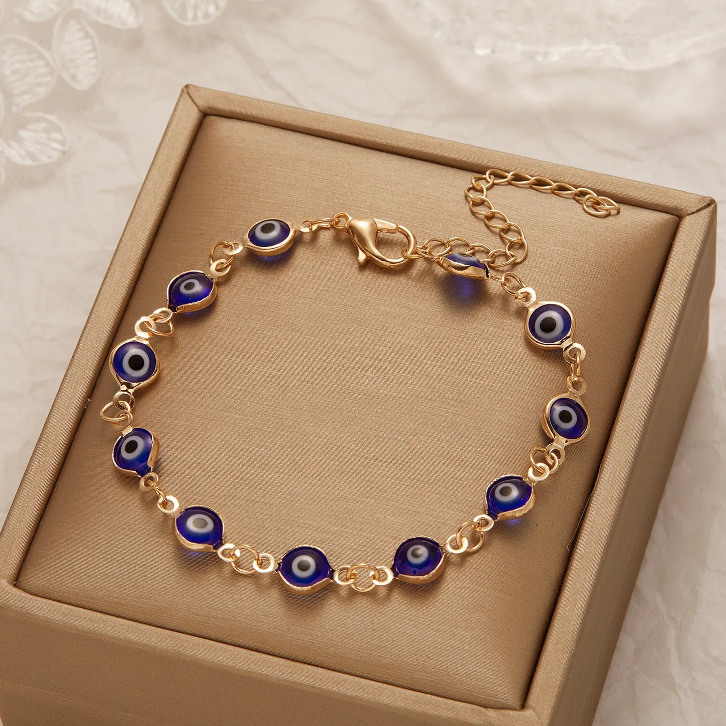 Lucky Turkey Evil Eye Bracelet For Women Adjustable Metal Chain Bangles Good Luck Wealth Jewelry