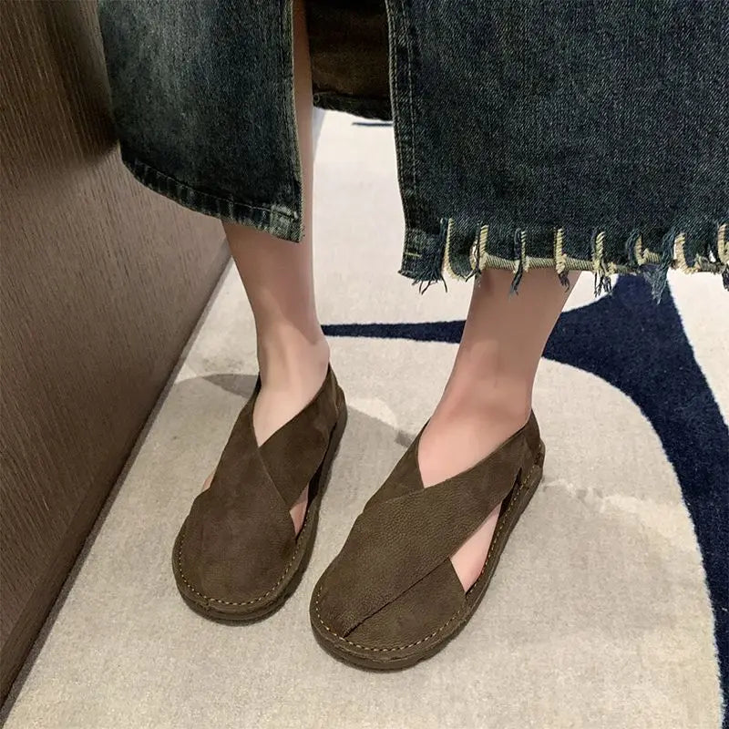 Summer Spring Women Sandals Flat Casual Gladiator Barefoot Loafers Slip-on Comfortable Shoe