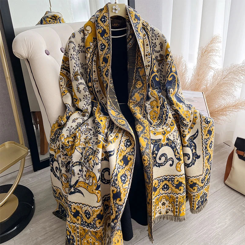 Women's Luxury Paisley Pashmina Scarf - Cashmere Shawl Wrap