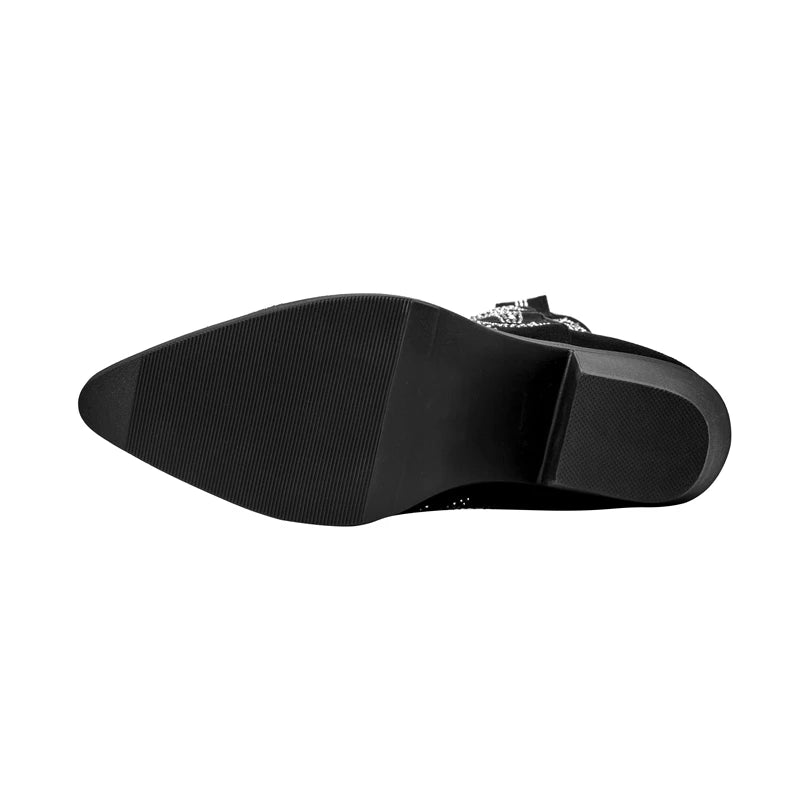 New Thick Heel Great Quality Pointed Bling Women's Boot