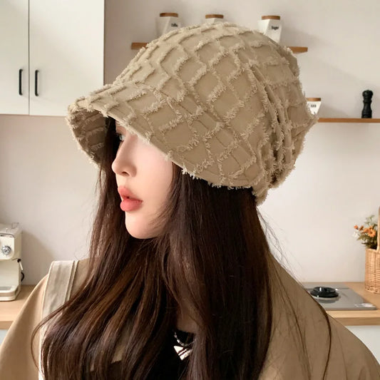 Fisherman Hat Autumn New Cap Women Solid Color Versatile Head Cap