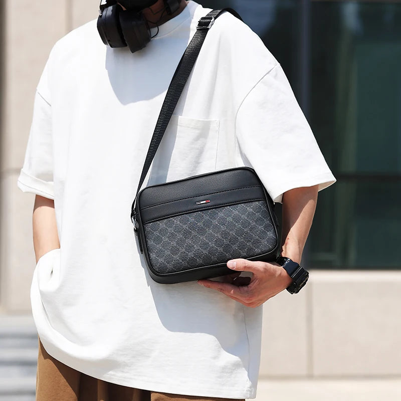 Designer Leather Men's  Cross-Body Luxury Brand Casual Sling Pack Cross-Body