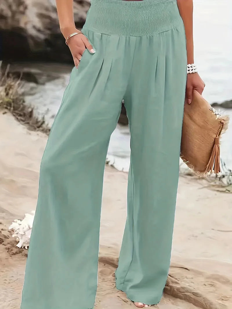 Women's Casual Pants, Casual Style, Comfortable Mid Waist Long Pants.  S-2X