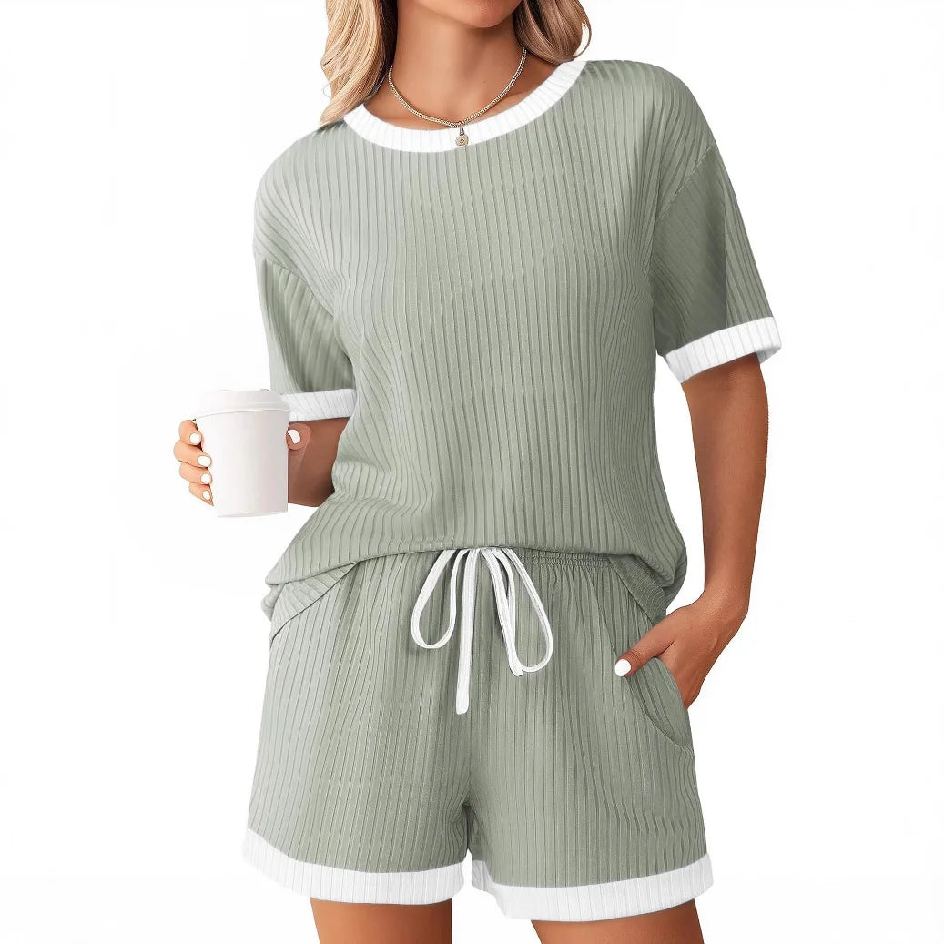 New Casual Loose Short Set For Women 2025 Elegant Summer Two Pieces Outfit.  S-2X