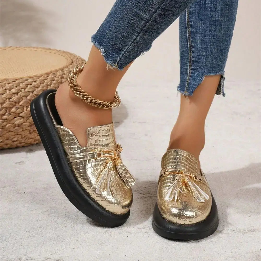 2025 Summer Mules New Fashion Ladies Closed Toe Slip On Comfy Shoe.