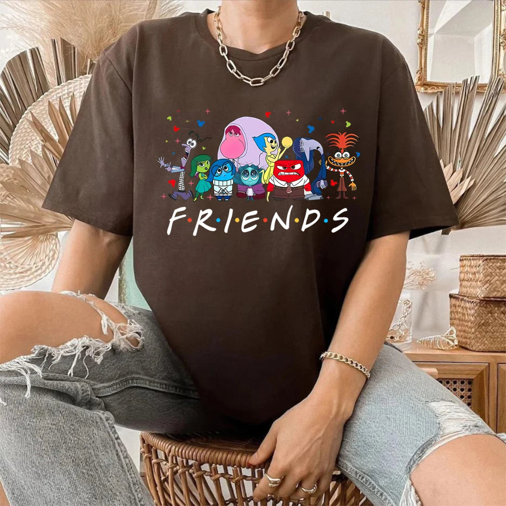 Funny Friends Inspired Anxiety Sadness Anger Graphic Tee Mental Health Shirt Halloween Party Top.  S-3X