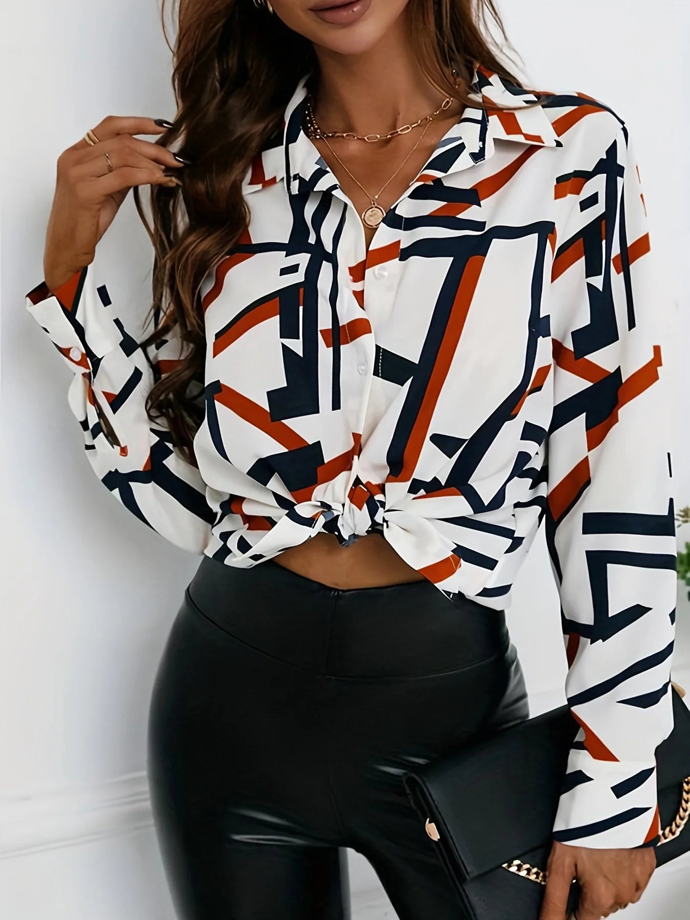 Women's plus size top spring chic and elegant fashionable top