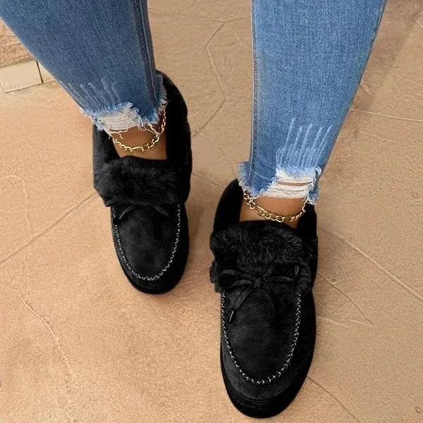 Solid Color Women Winter Cotton Plush Warm Casual Boot/Shoe .