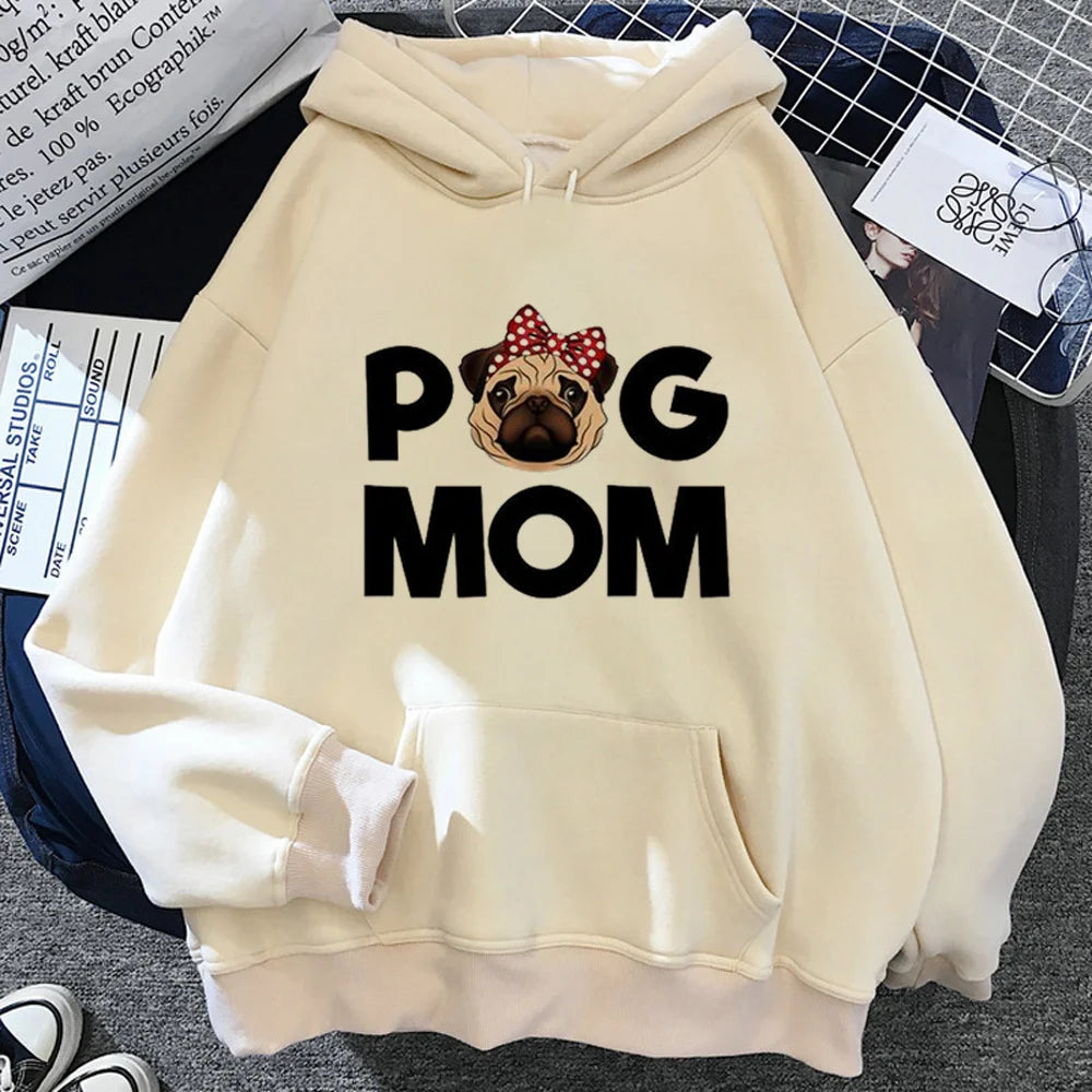 Pug hoodies women Fleece long sleeve  Hoodie.   XS-2X
