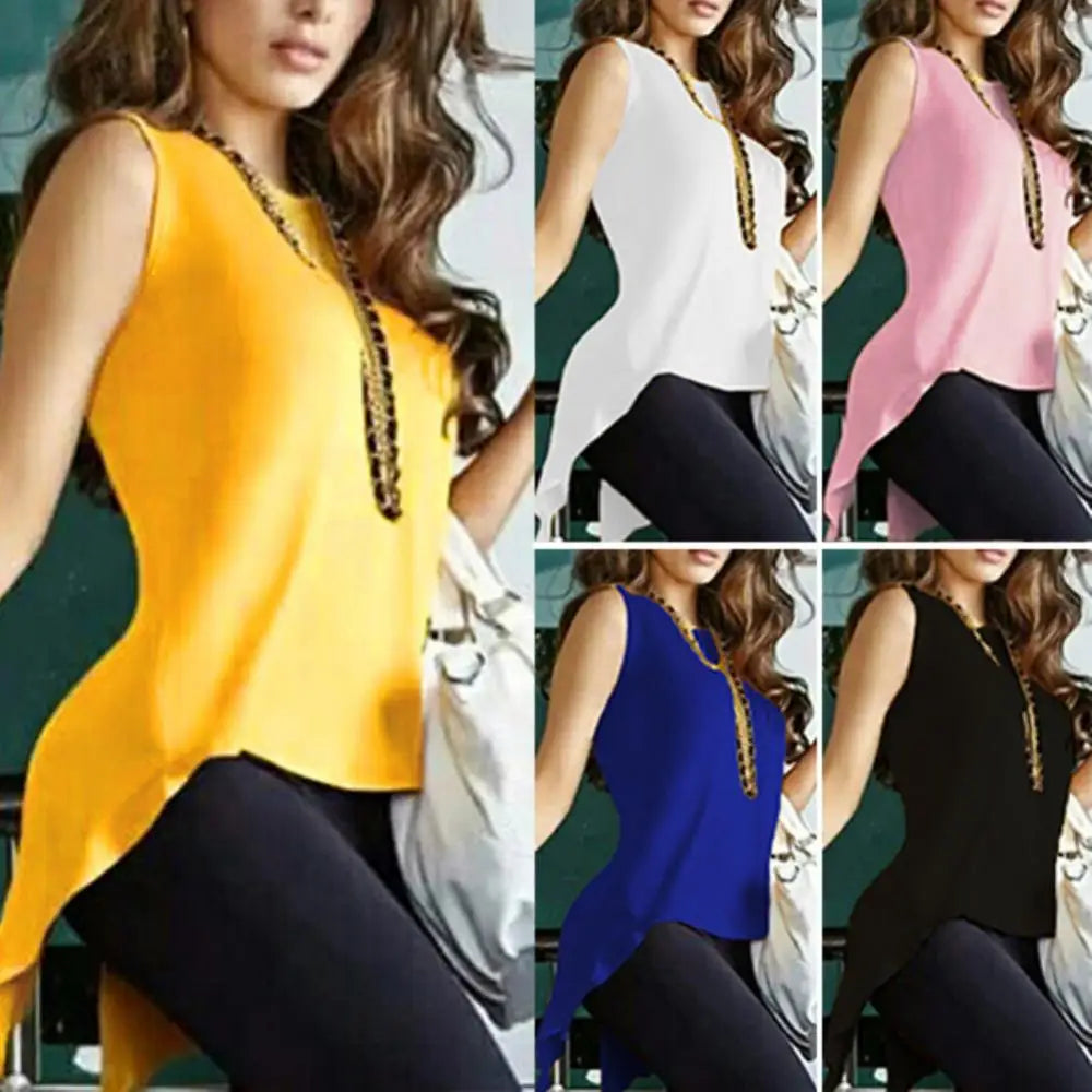 New Women Summer Fashion Solid Colour Cross Tank Top.  S-3X