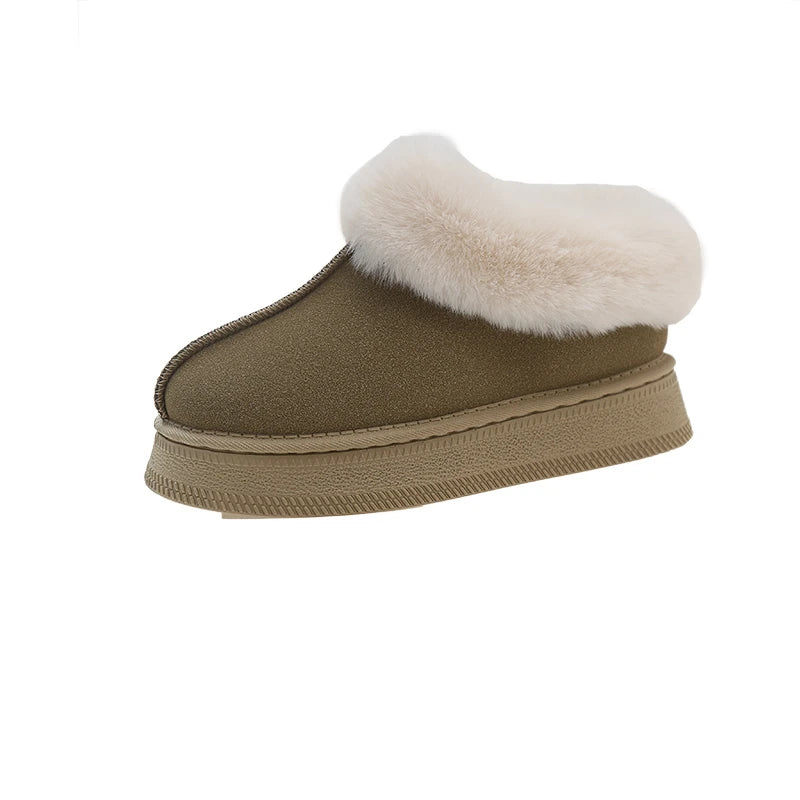 Faux Fur Winter Boot/Shoe for Women  Non Slip Plush Thick Bottom Warm Cotton Shoes Platform Botas Mujer